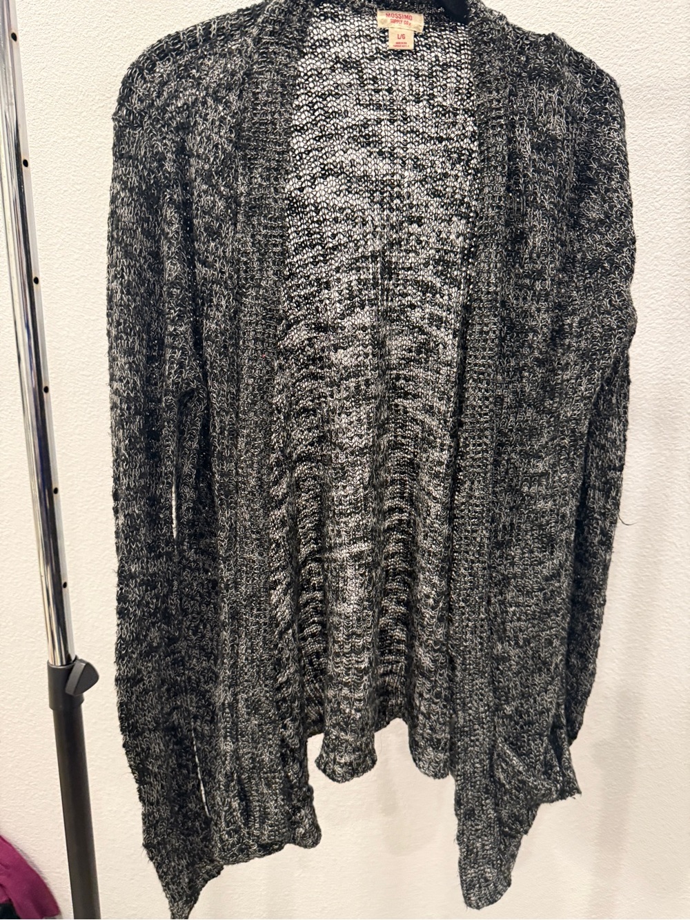 Mossimo Supply Co. Black & Gray Marled Open-Front Cardigan